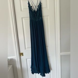 Gorgeous turquoise lacey Free People maxi dress!